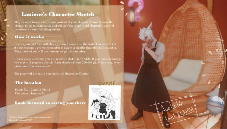 Room 34: Lanione Modarhanr's Character Portrait Sketch Studio